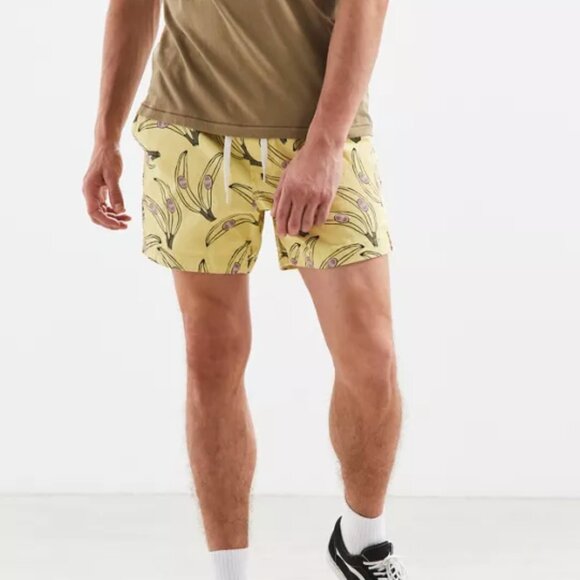 Urban Outfitter Men Short Pant Masimus Banana Yellow Sz L Cotton Blend NWT